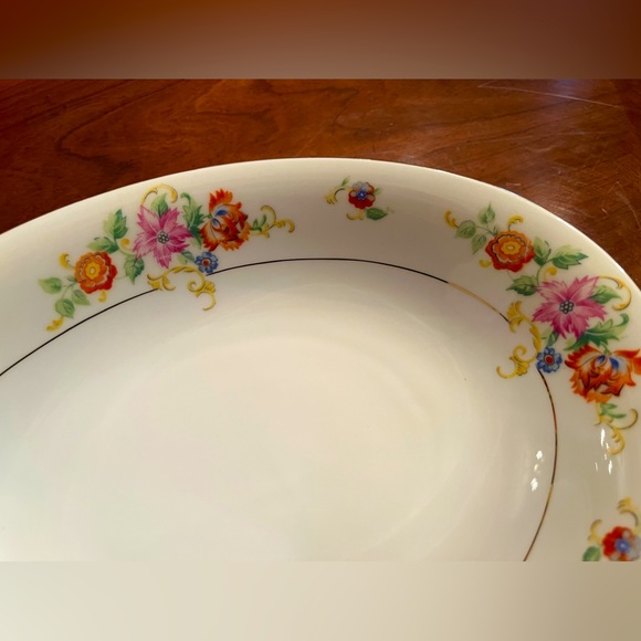 RARE VTG Eschenbach Baronet style Bavarian China Pattern Floral Oval China Bowl - Picture 6 of 11